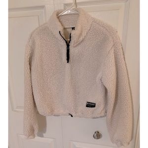 Vintage fleece cropped hoodie